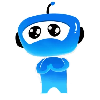 😞 7b046236 robot, androïde, mignon, bleu, dessin animé telegram sticker