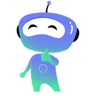 👍 90f0bdec robot, pouce levé, personnage, technologie, mascotte telegram sticker