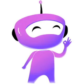 👌 9734d755 robot, ninja, mascotte, geste OK, dessin animé telegram sticker
