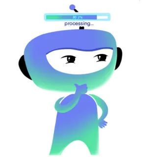 🤓 a7faa29c processing... robot, traitement, barre de progression telegram sticker