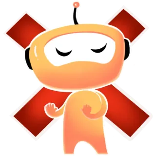 😏 afb1504d robot, croix, ninja, mascotte, autocollant telegram sticker