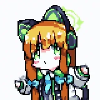 🙂 4e60c648 픽셀 아트, 애니메이션 여자, 귀여운, 카와이, 헤드셋, 치비 telegram sticker