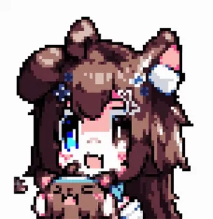 😆 7a8b9b7a 애니메이션, 픽셀 아트, 카와이, 귀여운, 캐릭터, 소녀 telegram sticker