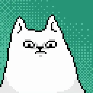 😧 3b97416c kucing, pixel art, kucing putih, pixel, hewan, hewan peliharaan telegram sticker