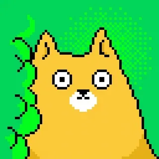😳 d639a2ea anjing, pixel art, kuning, hijau, kartun, hewan telegram sticker