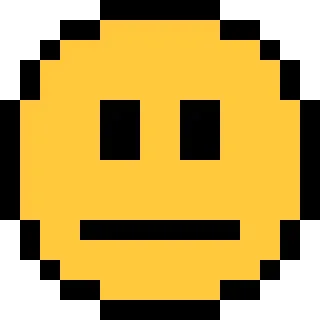 😐 58c05332 Emoji, Pixel, Gesicht, Neutral, Gelb telegram sticker