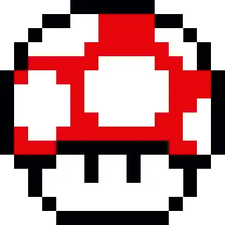 🍄 66a4afa0 Pilz, Retro, 8-Bit, Pixelkunst, Videospiel, Power-Up telegram sticker