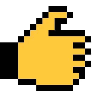 🤜 d43bf153 Pixel, Daumen hoch, Like, Zustimmung telegram sticker