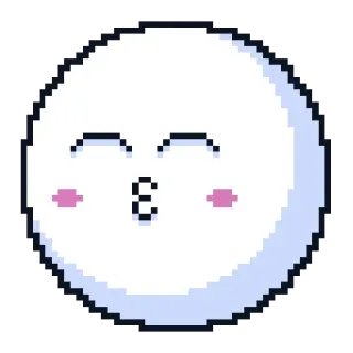 😚 8ea22011 милый, Emoji, пиксель арт, мультик, лицо, поцелуй, белый telegram sticker