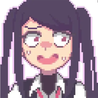 😅 1cfc9e7f anime, cartone animato, ragazza, pixel art, faccia buffa whatsapp sticker