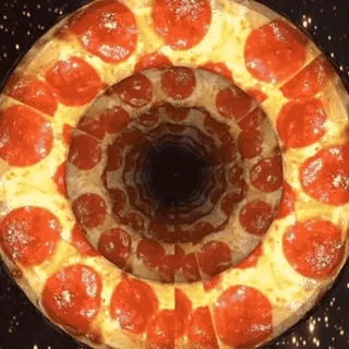 🍕 49f2d9c6 pizza, pepperoni, nourriture, tunnel, kaléidoscope, infini, trippant telegram sticker