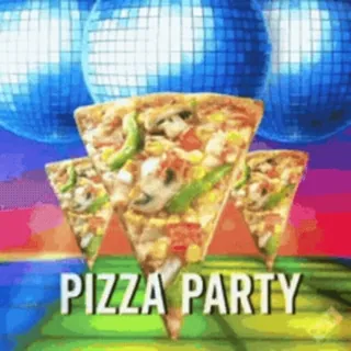 🍕 81d1f7dc PIZZA PARTY Pizza, Fête, Disco, Nourriture, Célébration telegram sticker