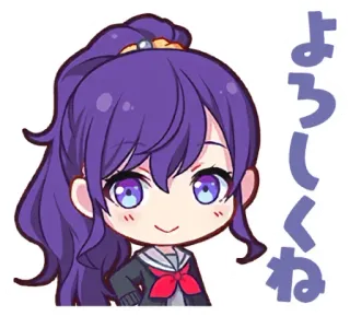 😊 bf040a6c よろしくね Anime, Ragazza, Carina, Chibi, Saluto telegram sticker