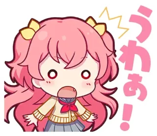 😨 82b6c7db うわあ! Anime, Chibi, Exclamação, Japonês, Fofo telegram sticker
