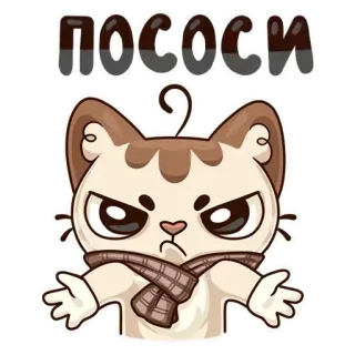 😝 09277de0 ПОСОСИ 고양이, 화난, 불쾌한, 만화, 스티커 telegram sticker
