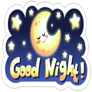 🫡 ef4ab79b Good Night! 잘 자요, 달, 별, 수면, 밤 telegram sticker