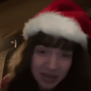 🎅 36f2bc6b 크리스마스, 산타 모자, 휴일, 축제, 겨울, 인물 사진 telegram sticker