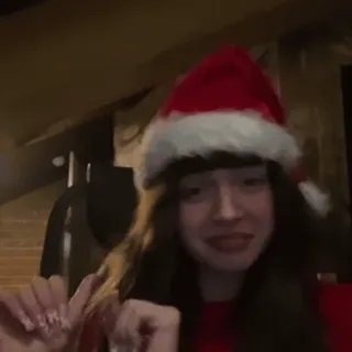 😜 9c0b24e6 크리스마스, 휴일, 산타 모자, 축제, 여자, 소녀, 빨간색 telegram sticker