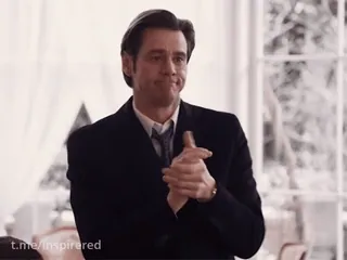 😱 e7475429 Jim Carrey t.me/inspirered จิม แครี่, ผู้ชาย, สูท, ปรบมือ telegram sticker