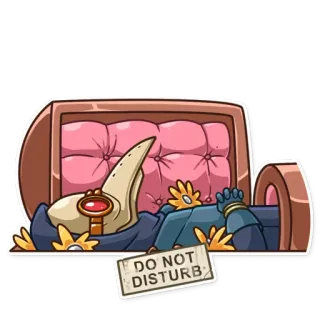 ⚰️ 113075c4 DO NOT DISTURB птица, чумной доктор, не беспокоить, сон, ключ telegram sticker