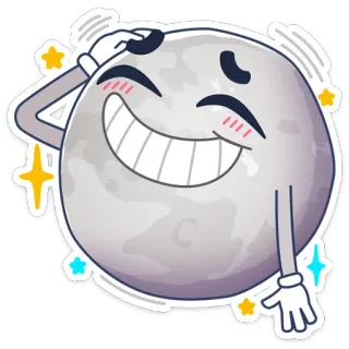 ☺️ 53aab9c2 lune, dessin animé, émoticône, étoiles, céleste, planète, smiley telegram sticker