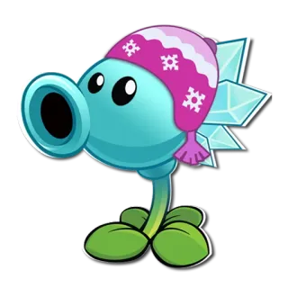 🎅 015c891f plants vs zombies, snow pea, video game, tanaman, es telegram sticker