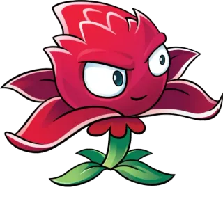 😈 61c973a0 Rose Plants vs. Zombies bunga, tanaman, mawar, video game, PvZ, kartun telegram sticker