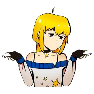 🤷‍♀️ add0b010 การ์ตูน, อนิเมะ, ยักไหล่, สงสัย, ดาว, เด็กผู้หญิง, ทัศนคติ telegram sticker