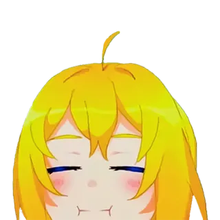 ☺️ b9da33cd อนิเมะ, การ์ตูน, น่ารัก, ผมบลอนด์, หลับตา, สีหน้า, คาวาอิ telegram sticker