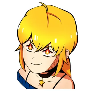 😏 cb5ce301 สาวอนิเมะ, การ์ตูน, ผู้หญิง, ผมบลอนด์, ยิ้ม, น่ารัก, ตัวละคร, ผู้หญิง telegram sticker