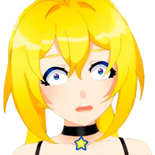 🥴 e9119d16 อนิเมะ, การ์ตูน, ผู้หญิง, สีเหลือง, ดาว telegram sticker