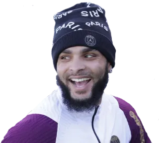 😆 2c560879 PARIS homme, bonnet, paris, sourire, personne, barbe whatsapp sticker