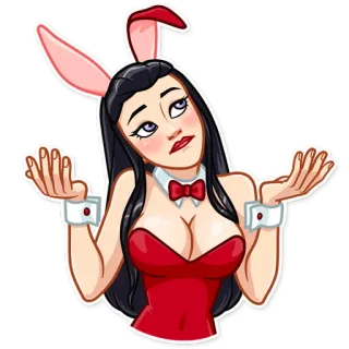 🤷‍♀️ 27ac88f3 토끼, 여자, 플레이보이, 코스튬, 귀 whatsapp sticker