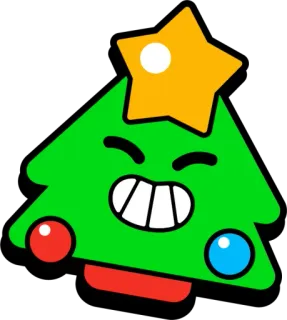 🌲 13c28a2c noël, arbre, étoile, vacances, dessin animé telegram sticker