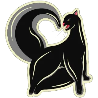 😡 0d05da12 臭鼬, 动物, 哺乳动物, 黑色, 白色, 贴纸 telegram sticker