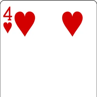 ๐ 19407f5d hearts, playing card, card, four, suit telegram sticker
