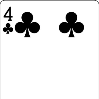 ๐ 1daaa68f playing card, clubs, 4 telegram sticker