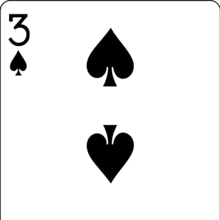 ๐ 2424ea4b card, spade, three, playing card, suit, deck telegram sticker