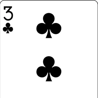 ๐ 2488bf69 playing card, clubs, card game, three of clubs telegram sticker
