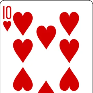 ๐ 2a059c58 10 card, hearts, ten, playing cards telegram sticker