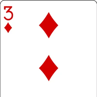 ๐ 3abea61e playing card, diamonds, card game, number 3 telegram sticker