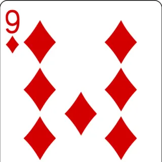 ๐ง 805af3ab playing card, diamonds, nine, card game, gambling telegram sticker