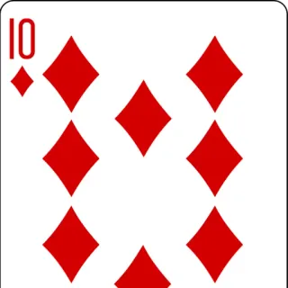 ๐ 881c1f20 playing card, ten of diamonds, diamonds suit, card game telegram sticker