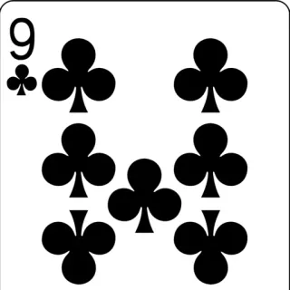 ๐ 8c7a7854 card, playing card, club suit, nine of clubs, clubs telegram sticker