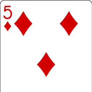 ๐ต 8cb91f50 playing card, diamonds, card game, number 5, suit telegram sticker