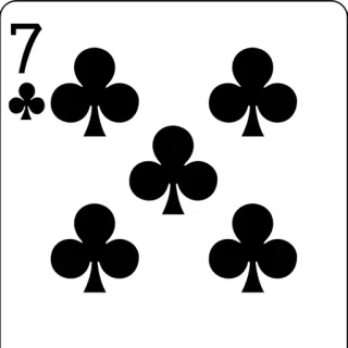 ๐ 97cf9c77 7 playing card, clubs, seven telegram sticker