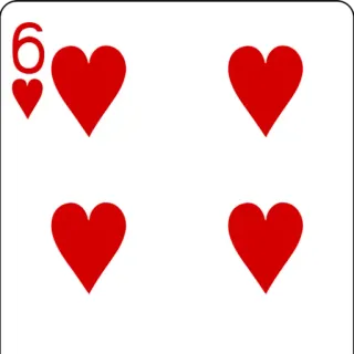 ๐ bc021b9b playing card, hearts, card game, number 6 telegram sticker