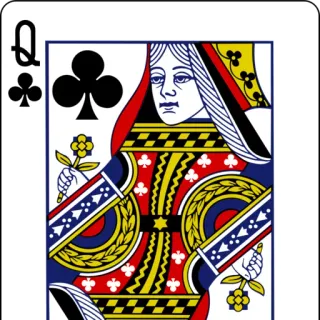 ๐ d88506a3 playing card, queen, clubs, card game, games telegram sticker