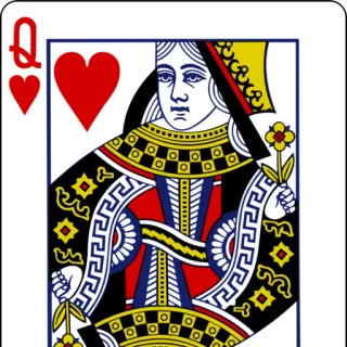 ๐ช dbc1108b queen, card, hearts, playing card telegram sticker