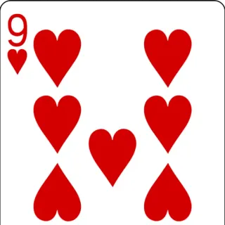 ๐ข dda4af12 card, hearts, nine, playing cards telegram sticker